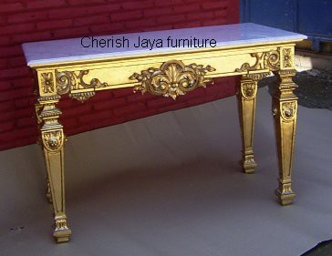 Louis Table with Gold finishing and marble